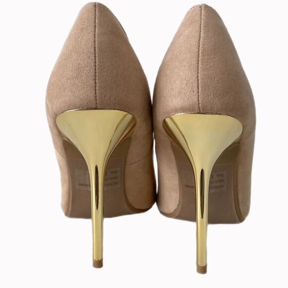 Wild Diva Lounge Tan and Metallic Gold Stilettos Sz 9 - Picture 4 of 10